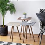 [en.casa] Bijzettafel set van 3 Hobro meerkleurig