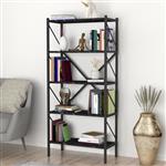 [en.casa] Boekenkast schap Vanylven 160x66x34 cm  marmer zwart