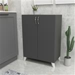 [en.casa] Opbergkast Strömsund 88x72x32,5 cm antraciet en wit