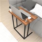 [en.casa] Bureau Högsby laptoptafel 65,5x60x35,5 cm walnootkleurig en zwart