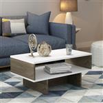 [en.casa] Salontafel Mjölby 36,4x80x45 cm wit en walnootkleurig