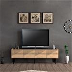 [en.casa] TV meubel Oppdal 45x154x37 cm eiken en marmer zwart