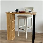 [en.casa] Bartafel Nørager met plank 89,5x90x29 cm houtkleurig en zwart