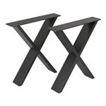 [en.casa] Stalen onderstel Maribo set van 2 X tafelpoot 42x40 cm zwart mat