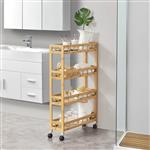 [en.casa] Keukentrolley Pyhäjoki met 4 planken 96x60x18 cm houtkleurig