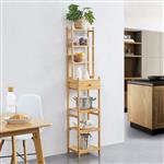 [en.casa] Staand rek Siilinjärvi bamboe 163x33x28 cm houtkleurig