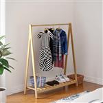 [en.casa] Kledingrek Ledøje met plank grenen 125x86x38 houtkleurig