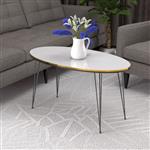 [en.casa] Salontafel Hirtshals ovaal 41x90x50 cm wit en goudkleurig