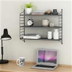 [en.casa] Wandrek Strängnäs met 3 planken 50x60x15 cm donkergrijs