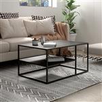 [en.casa] Salontafel Solund met plank 45x90x60 cm zwart mat