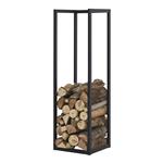 [en.casa] Brandhout rek Tanum houtopslag 35x35x120 cm zwart