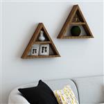 [en.casa] Wandplank Sydlangeland set van 2 houtkleurig donker