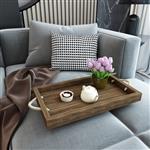 [en.casa] Dienblad Sydthy 44x26x4 cm houtkleurig donker