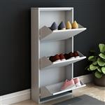 [en.casa] Schoenenkast Sokndal met 3 vouwdeuren wit