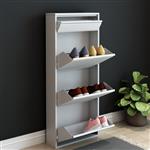 [en.casa] Schoenenkast Sokndal met 4 vouwdeuren wit