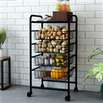 [en.casa] Keukentrolley Rudbjerg 87x41x31,5 cm zwart