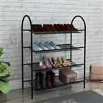 [en.casa] Schoenenrek Odder met 4 planken 88x68,5x32 cm metaal zwart