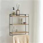 [en.casa] Wandrek Skovbo 43x37,5x11 cm zwart en houtkleurig