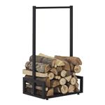 [en.casa] Brandhout Thisted rek houtopslag 50x35x95 cm metaal zwart