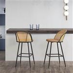 [en.casa] Barkruk set van 2 Gausdal 102x44x63 cm bruin en zwart