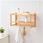 [en.casa] Badkamerrek Thyborøn wandmontage 30x55x22,5 cm bamboe