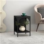 [en.casa] Open kast Akaa met planken staal 52x35x35 cm zwart