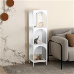 [en.casa] Open kast Akaa met planken staal 133x35x35 cm wit