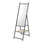 [en.casa] Spiegel vrijstaand Chamois met 1 plank 150x44x60 cm zwart en eikenkleurig