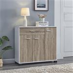 [en.casa] Halmeubel Bobeck 72x80x28 cm wit en eikenkleurig