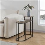 [en.casa] Bijzettafel Serba 59x75x29 cm houtkleurig donker en zwart