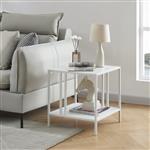 [en.casa] Bijzettafel Kumlinge met plank staal 47x45x45 cm wit