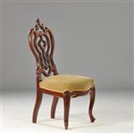 Antieke stoelen +/  Chaufeuze pompadour zogenaamde breistoel vermoedelijk Horrix prachtige mahonie b