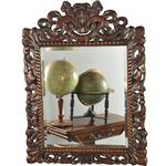 Antieke spiegels / aangenaam fraai gestoken spiegellijst in notenhout ca. 1870 facet geslepen (No.32