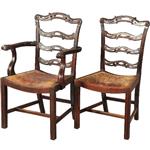 Antieke stoelen / stel van 8 mahonie ladderbacks vm Norman & Stacey 1910 bekleding naar wens (No.481