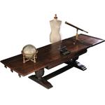 Lange tafel Zeer stoere Engelse pull leaf table / trektafel  17e eeuw en later 3,16 lang! (No.611656