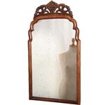 Antieke spiegels  / Hollandse notenhouten Soester spiegel ca. 1790 met afneembare kroon 48 X 88 cm (