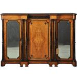 Antieke kast / Victoriaanse credenza ca. 1885 in ebben- en notenhout en spiegelpanelen (No.470752)