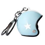 Sleutelhanger jethelm lichtblauw met witte ster