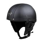 JYT zwart leren pothelm