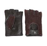 Swift vintage vingerloze crochet leren handschoenen bruin