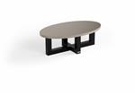 Ovale salontafel met kruispoot (Puuur) 100x50cm / MDF / Mat