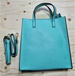 SARA Italiaans leren handtas turquoise