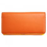 RENATA vrolijke handgemaakte Italiaans leren portemonnee met kleurrijke binnenkant - Oranje - Multic