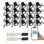 Smart Verlichting Zwarte LED Inbouwspots 20 Stuks