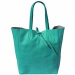 BIANCA Italiaans leren shopper turquoise