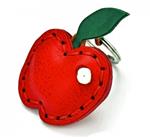 Handgemaakte Italiaans leren sleutelhanger appel