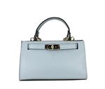 GRACE exclusief leren Italiaanse tas in Kelly stijl Lichtblauw