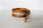 Bagstrap Cognac gestreept leer / polyester