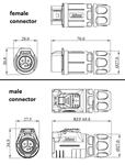 Complete set connector rechte snelkoppeling IP67 waterdicht 5 aderige kabel 0,5mm2 tot 6,0 mm2 Buite