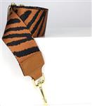 Bagstrap Zebra Cognac met goudkleurige sluiting